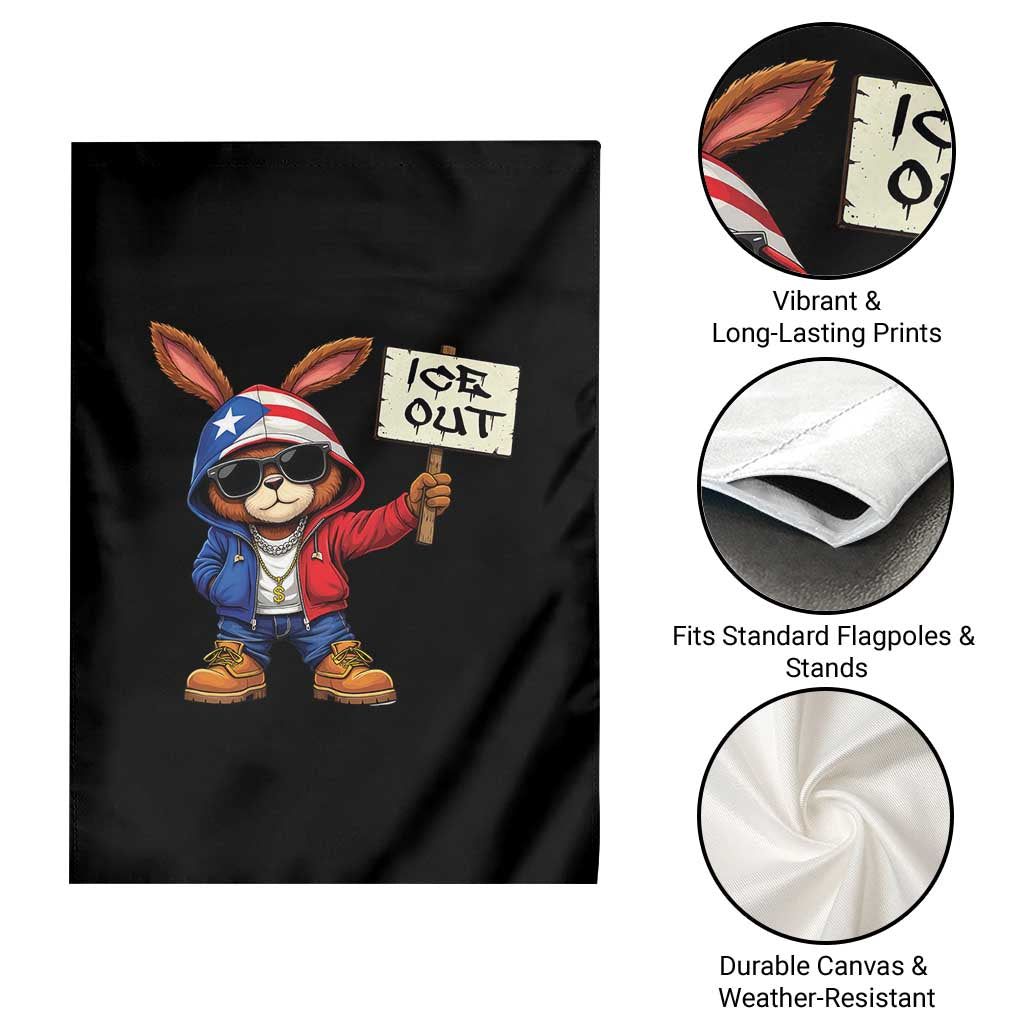 Bunny Ice Out Garden Flag Protest Equality Puerto Rican Flag Hoodie