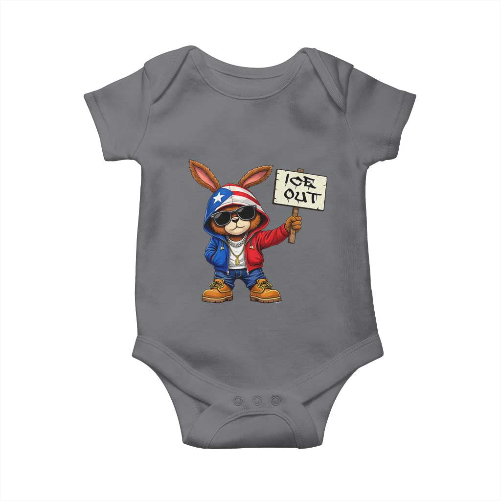 Bunny Ice Out Baby Onesie Protest Equality Puerto Rican Flag Hoodie