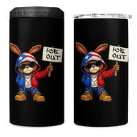 Bunny Ice Out 4 in 1 Can Cooler Tumbler Protest Equality Puerto Rican Flag Hoodie