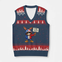 Bunny Ice Out V-Neck Knit Sweater Vest Protest Equality Puerto Rican Flag Hoodie