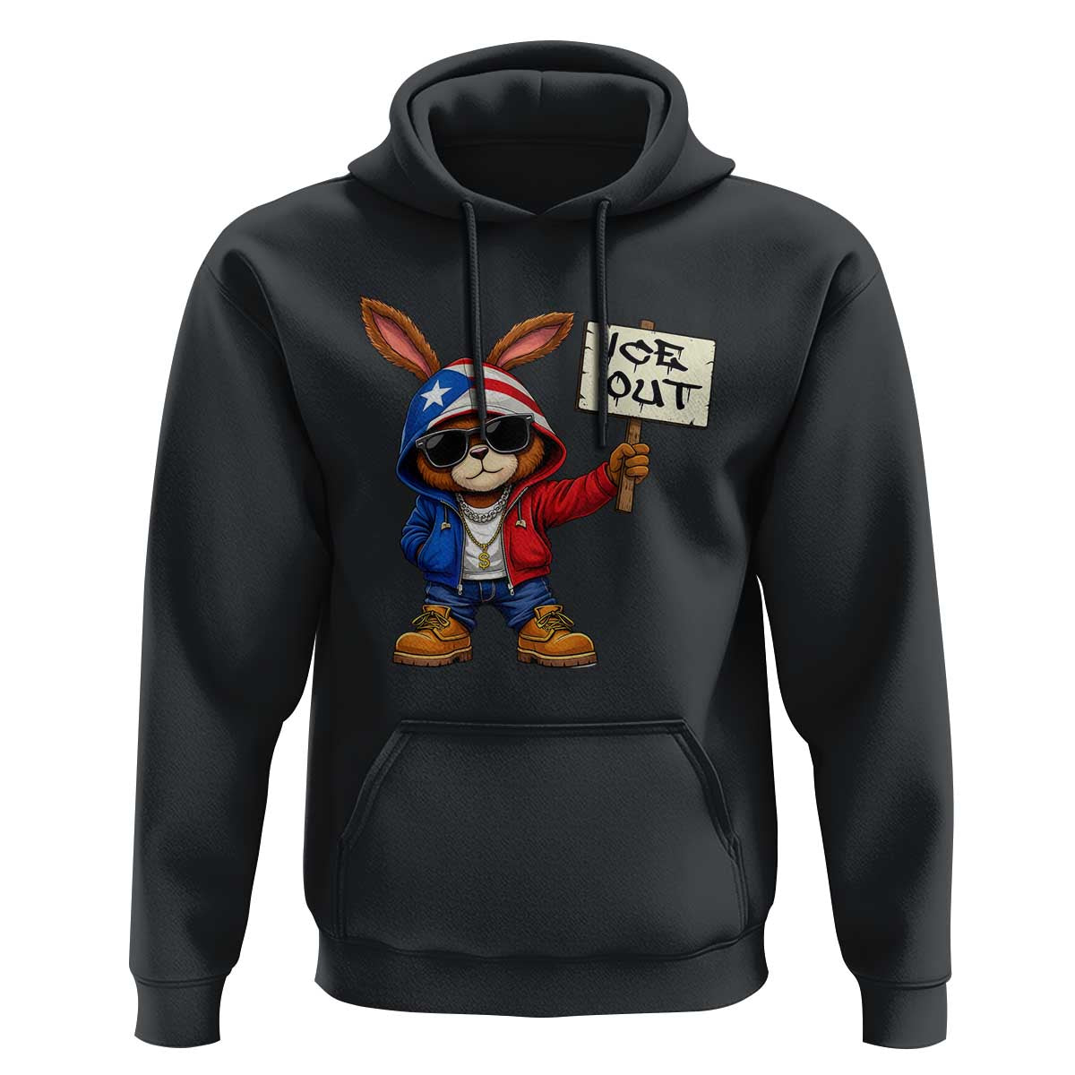 Bunny Ice Out Hoodie Protest Equality Puerto Rican Flag Hoodie