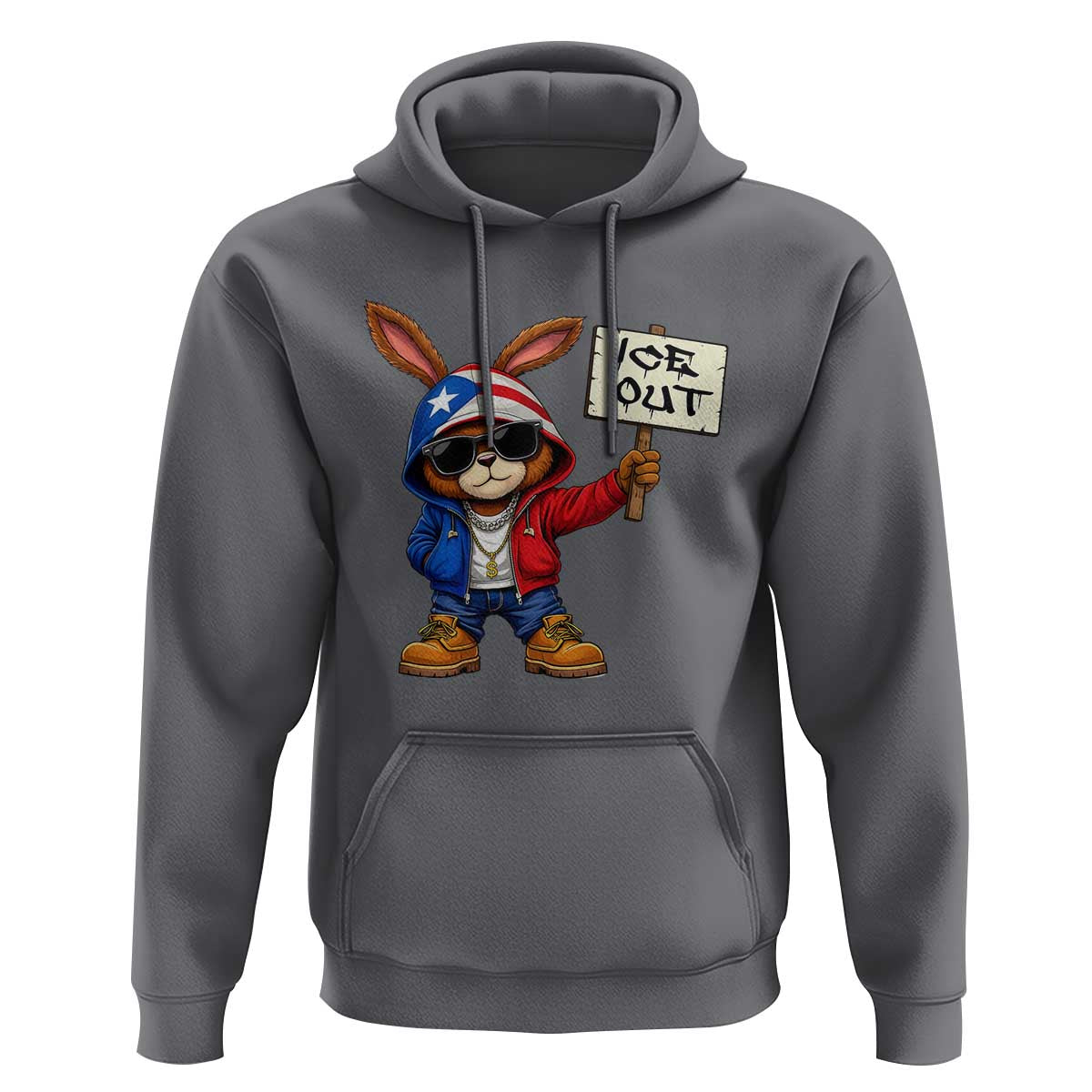 Bunny Ice Out Hoodie Protest Equality Puerto Rican Flag Hoodie