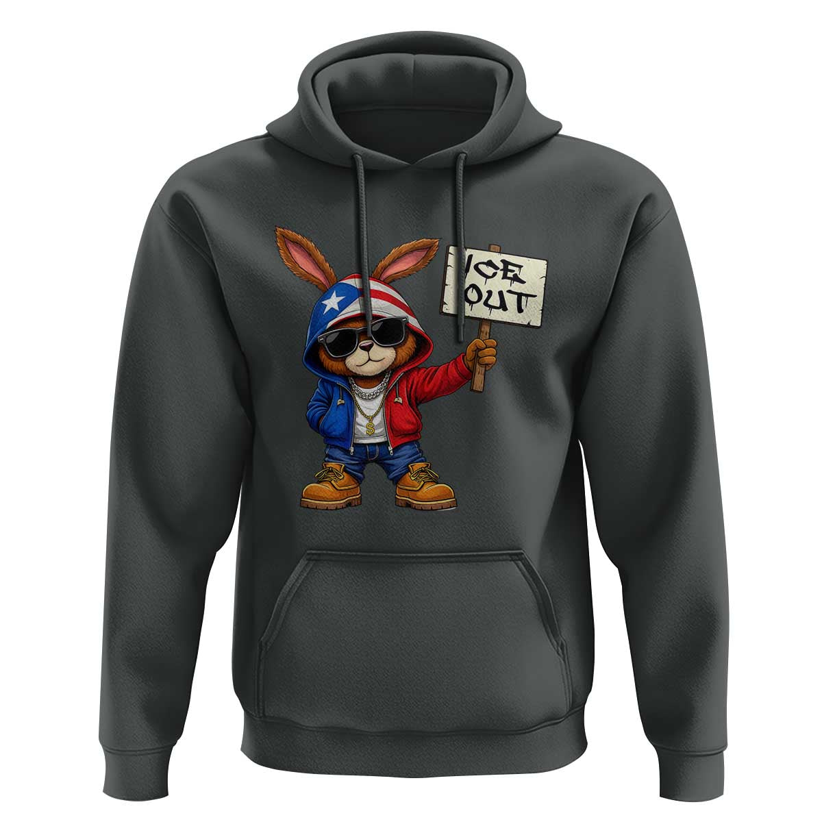 Bunny Ice Out Hoodie Protest Equality Puerto Rican Flag Hoodie