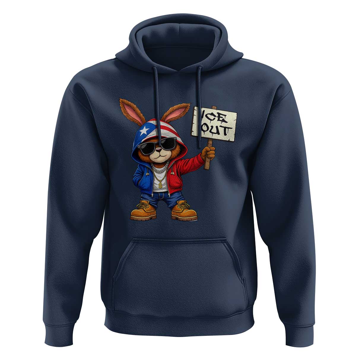 Bunny Ice Out Hoodie Protest Equality Puerto Rican Flag Hoodie