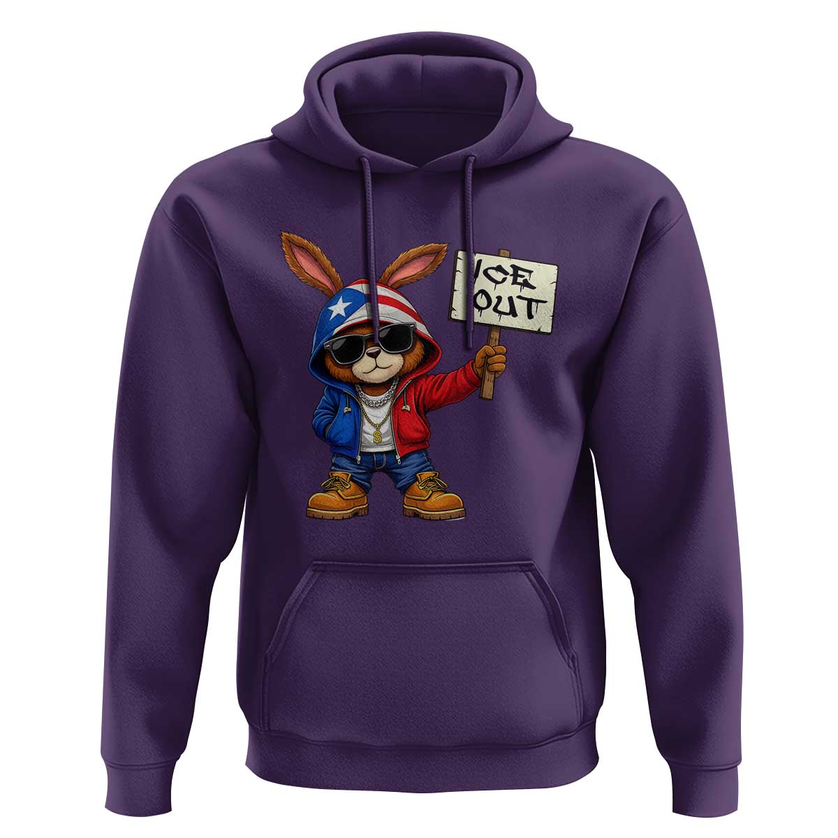 Bunny Ice Out Hoodie Protest Equality Puerto Rican Flag Hoodie