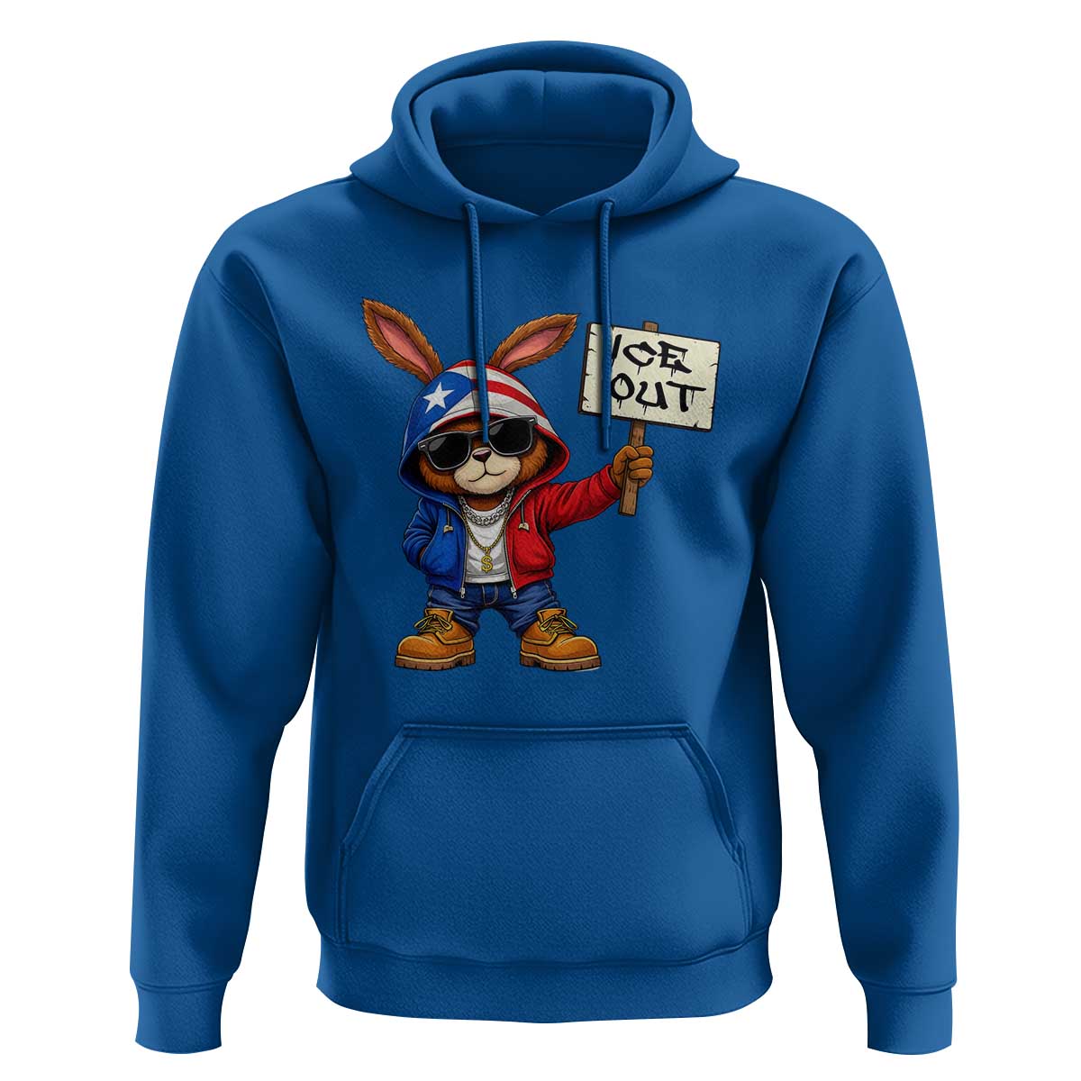 Bunny Ice Out Hoodie Protest Equality Puerto Rican Flag Hoodie