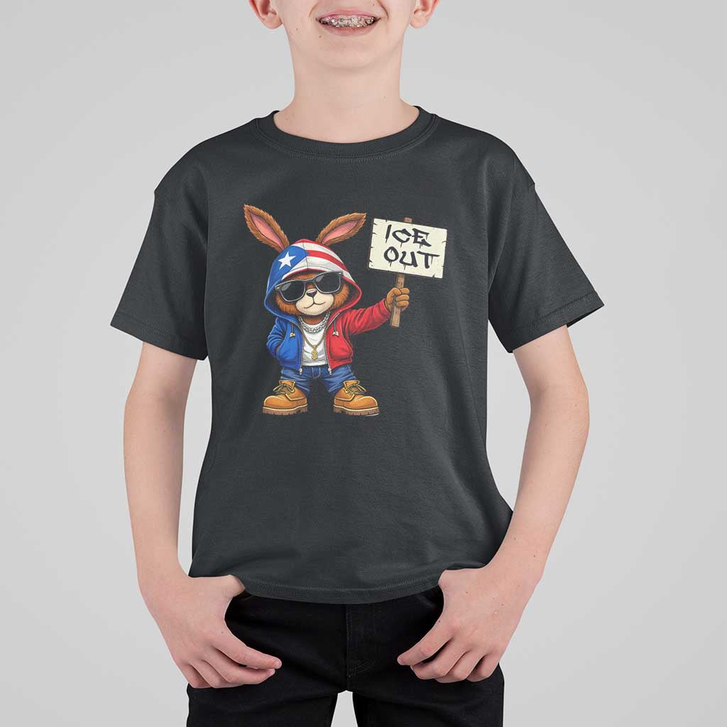 Bunny Ice Out T Shirt For Kid Protest Equality Puerto Rican Flag Hoodie