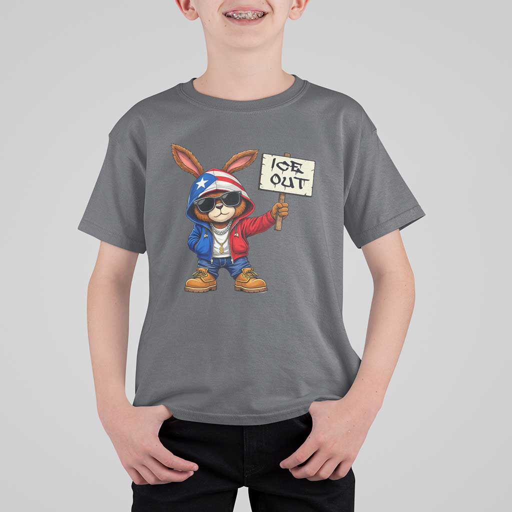 Bunny Ice Out T Shirt For Kid Protest Equality Puerto Rican Flag Hoodie