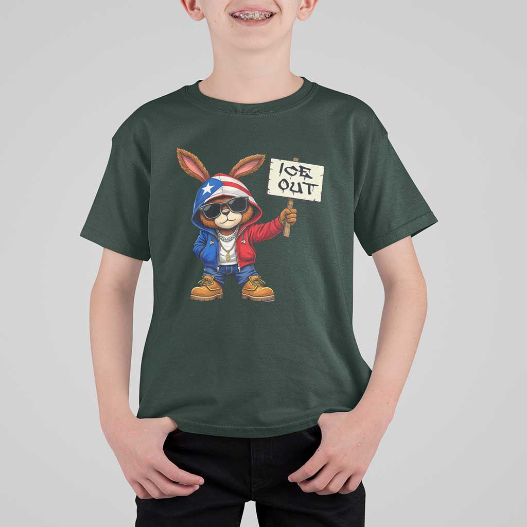 Bunny Ice Out T Shirt For Kid Protest Equality Puerto Rican Flag Hoodie