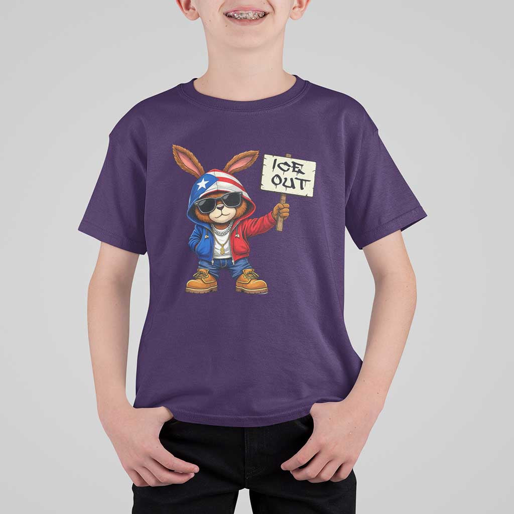 Bunny Ice Out T Shirt For Kid Protest Equality Puerto Rican Flag Hoodie