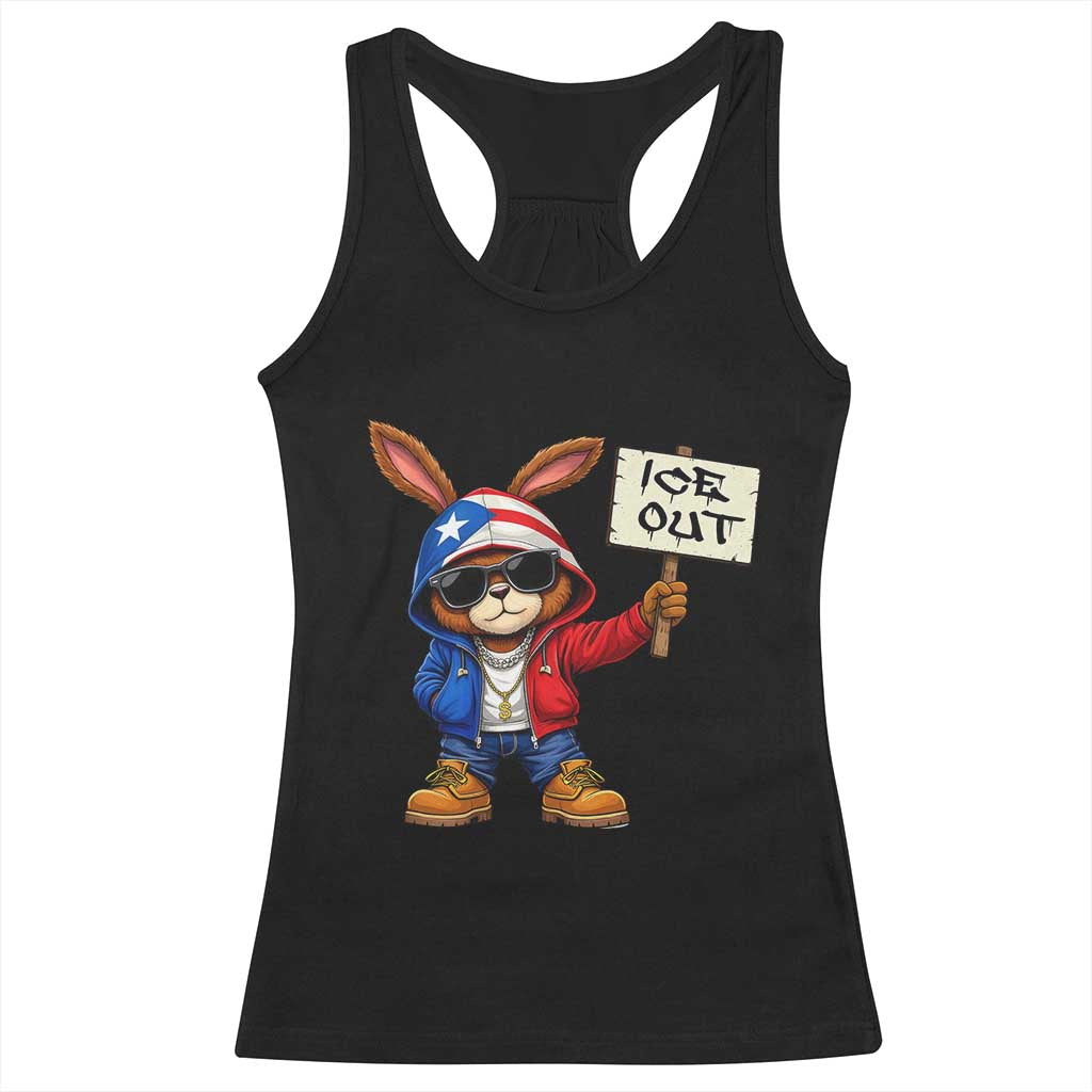 Bunny Ice Out Racerback Tank Top Protest Equality Puerto Rican Flag Hoodie