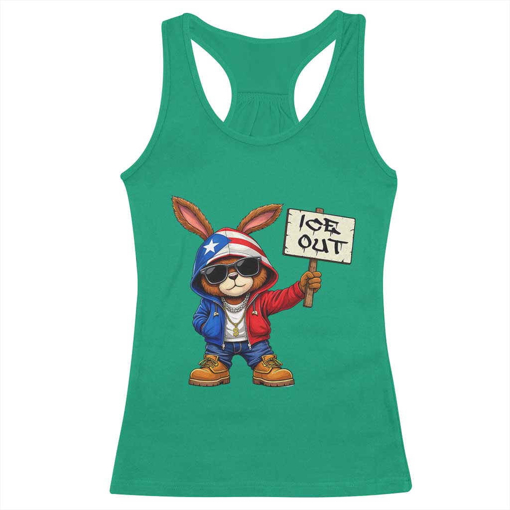 Bunny Ice Out Racerback Tank Top Protest Equality Puerto Rican Flag Hoodie