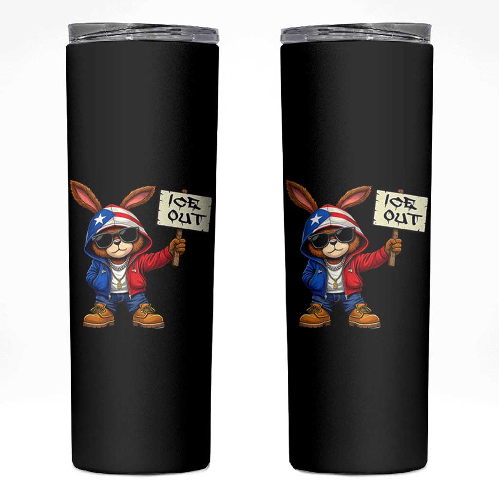 Bunny Ice Out Skinny Tumbler Protest Equality Puerto Rican Flag Hoodie