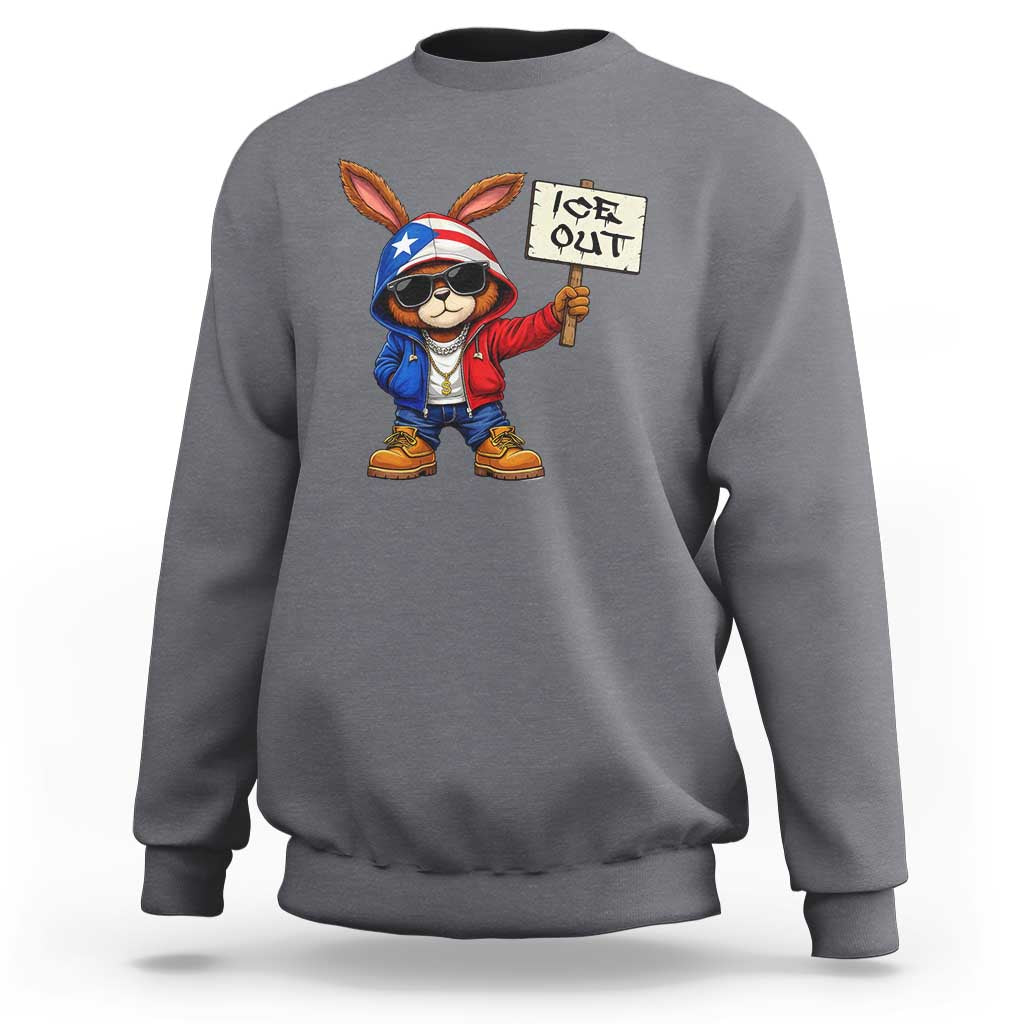 Bunny Ice Out Sweatshirt Protest Equality Puerto Rican Flag Hoodie
