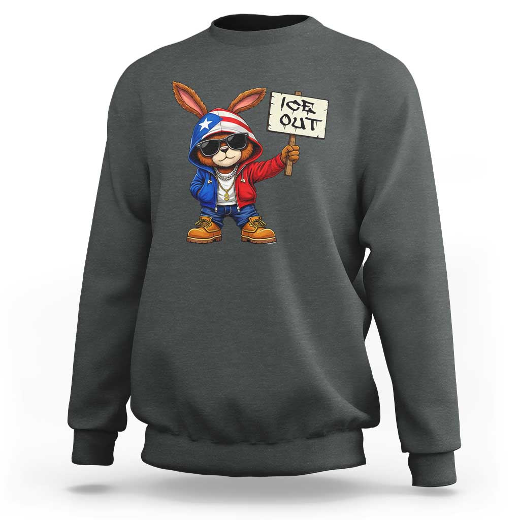 Bunny Ice Out Sweatshirt Protest Equality Puerto Rican Flag Hoodie