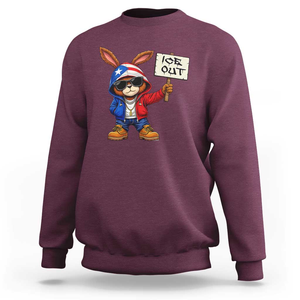 Bunny Ice Out Sweatshirt Protest Equality Puerto Rican Flag Hoodie
