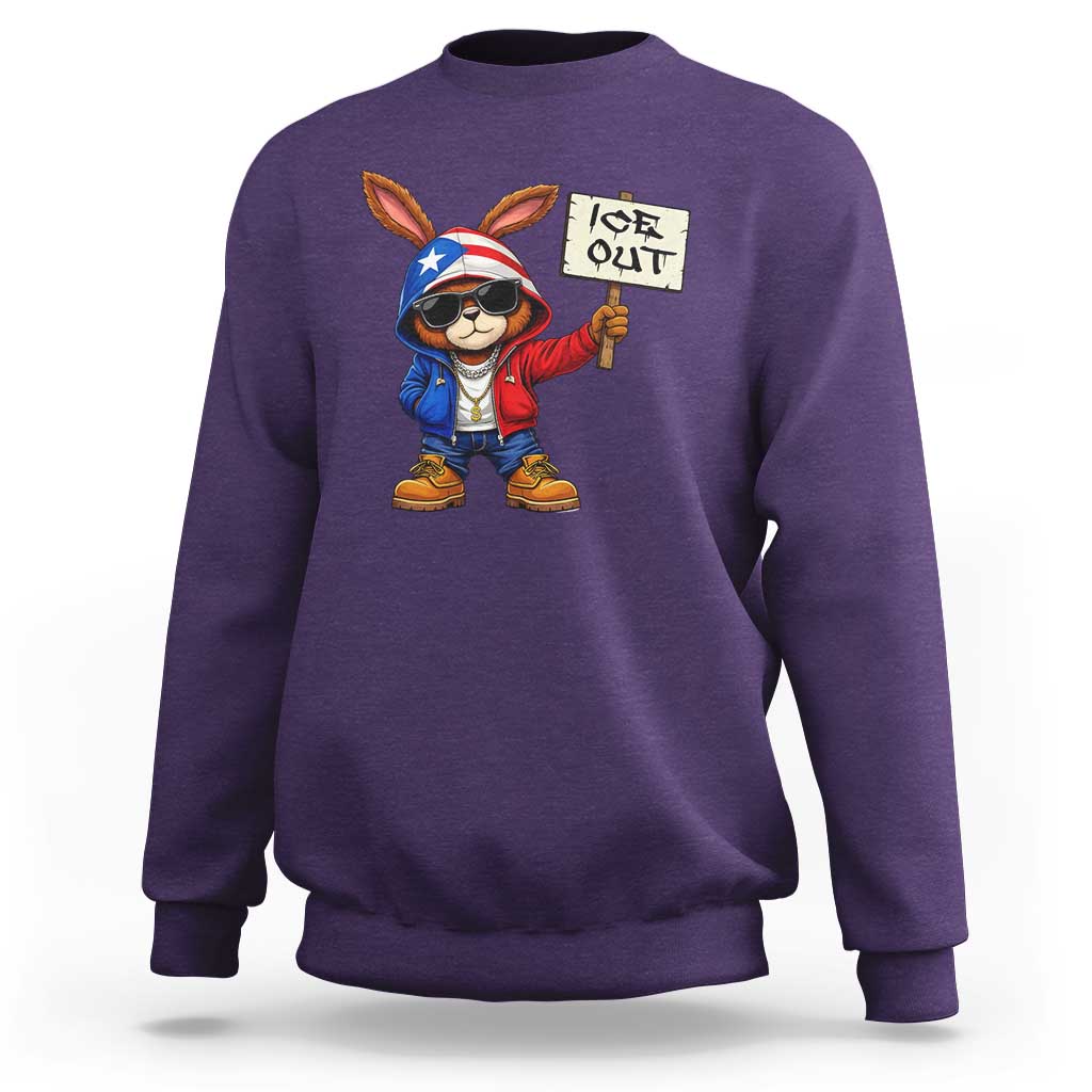 Bunny Ice Out Sweatshirt Protest Equality Puerto Rican Flag Hoodie
