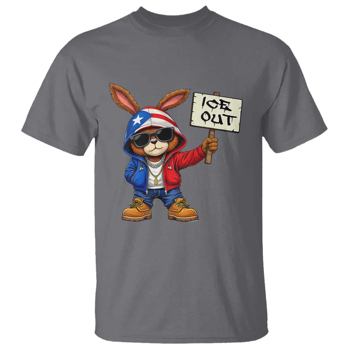 Bunny Ice Out T Shirt Protest Equality Puerto Rican Flag Hoodie