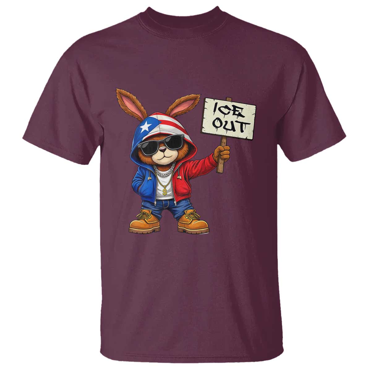 Bunny Ice Out T Shirt Protest Equality Puerto Rican Flag Hoodie