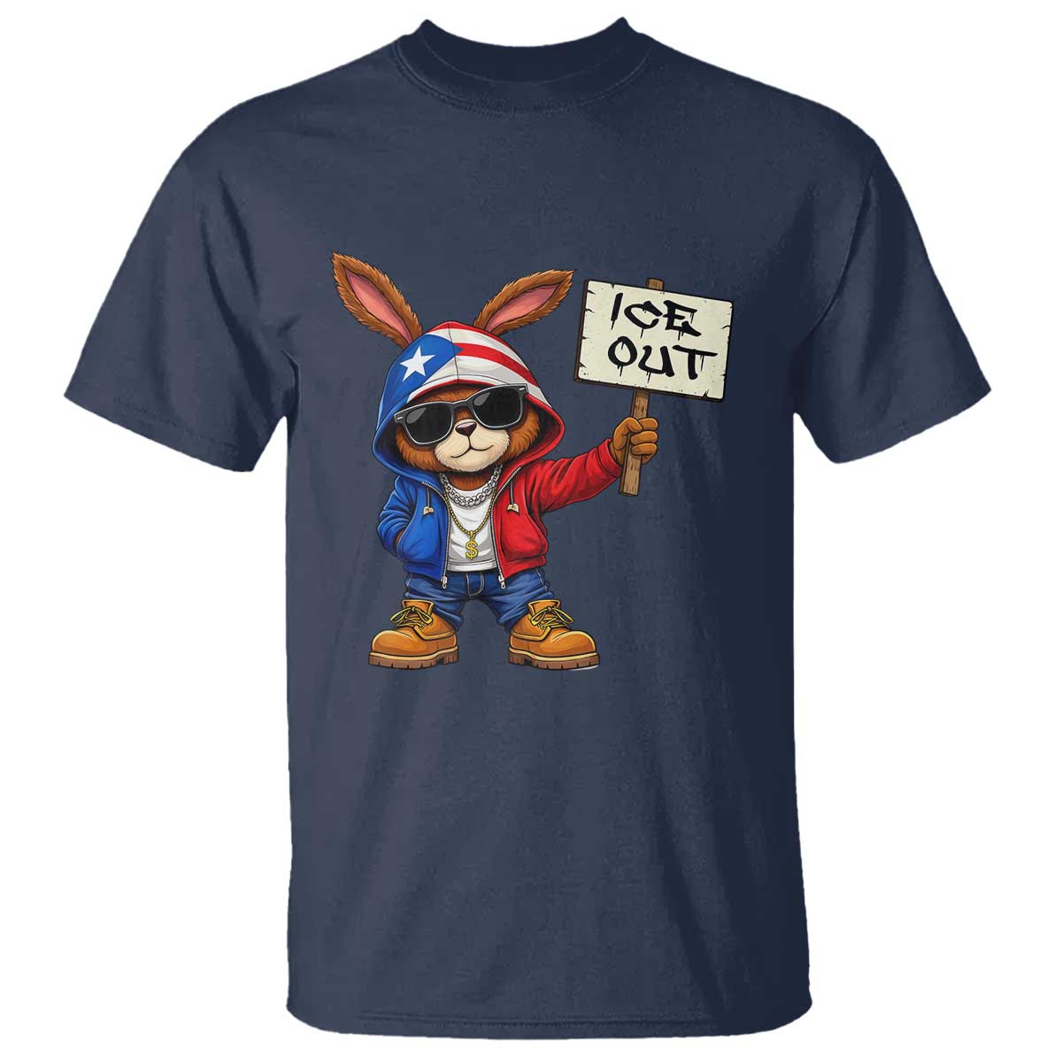 Bunny Ice Out T Shirt Protest Equality Puerto Rican Flag Hoodie