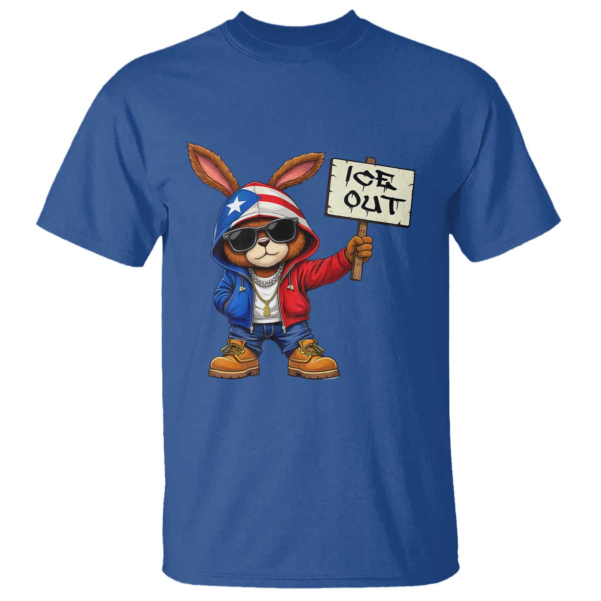 Bunny Ice Out T Shirt Protest Equality Puerto Rican Flag Hoodie