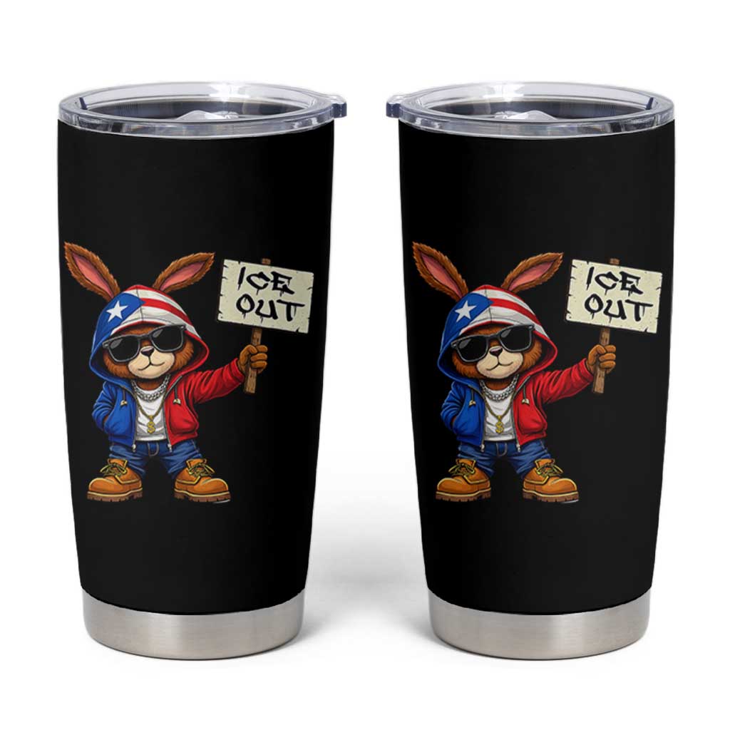 Bunny Ice Out Tumbler Cup Protest Equality Puerto Rican Flag Hoodie
