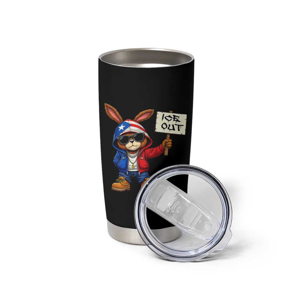 Bunny Ice Out Tumbler Cup Protest Equality Puerto Rican Flag Hoodie