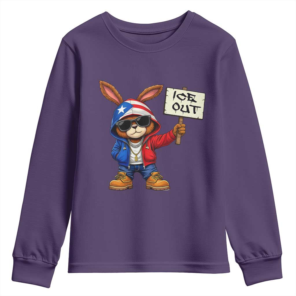 Bunny Ice Out Youth Sweatshirt Protest Equality Puerto Rican Flag Hoodie