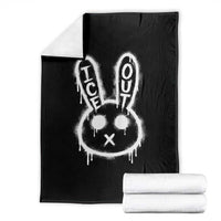 Cool Bunny Ice Out Throw Blanket Graffiti Style Rabbit FDT Anti Immigration Enforcement