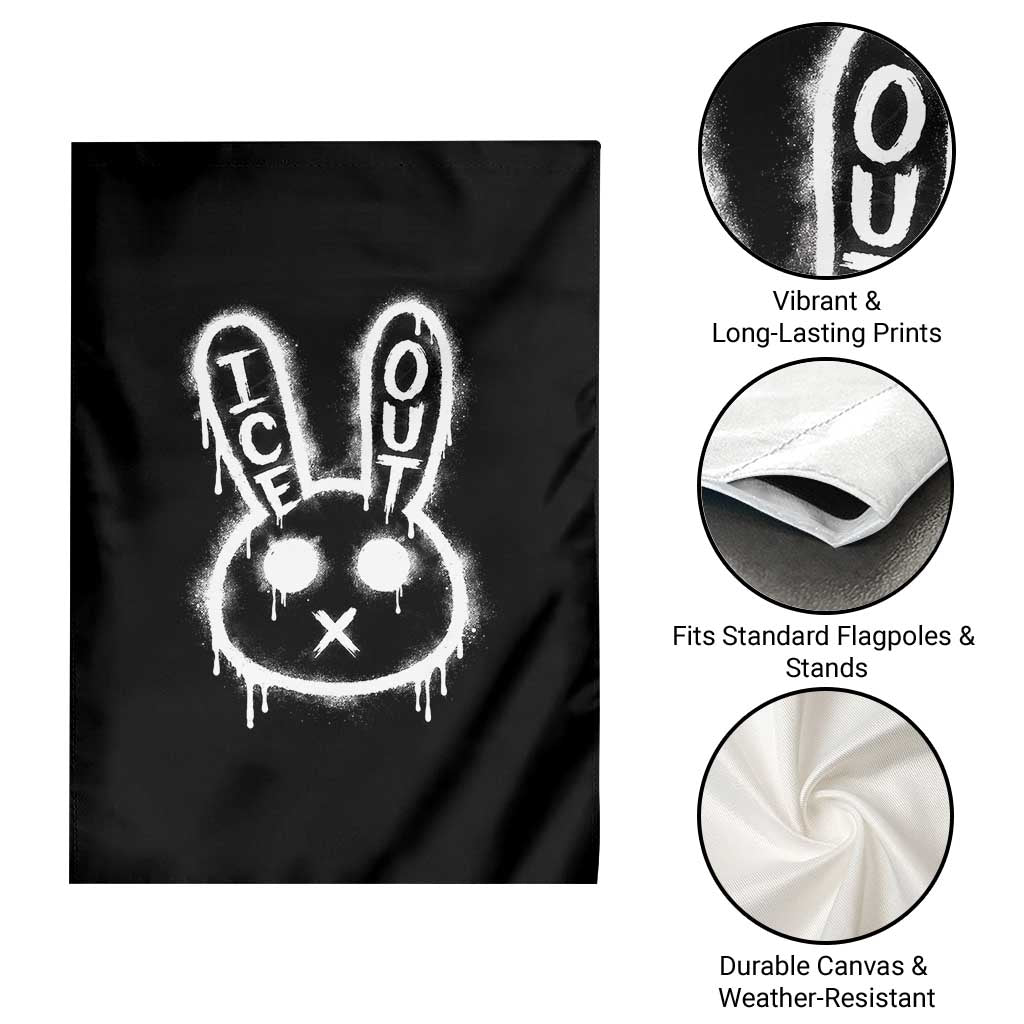 Cool Bunny Ice Out Garden Flag Graffiti Style Rabbit FDT Anti Immigration Enforcement
