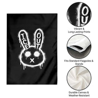 Cool Bunny Ice Out Garden Flag Graffiti Style Rabbit FDT Anti Immigration Enforcement