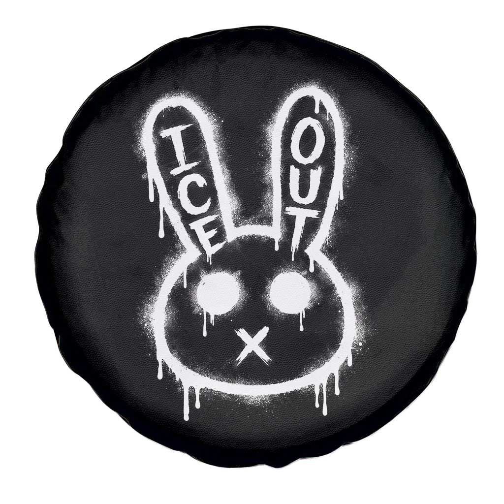 Cool Bunny Ice Out Spare Tire Cover Graffiti Style Rabbit FDT Anti Immigration Enforcement