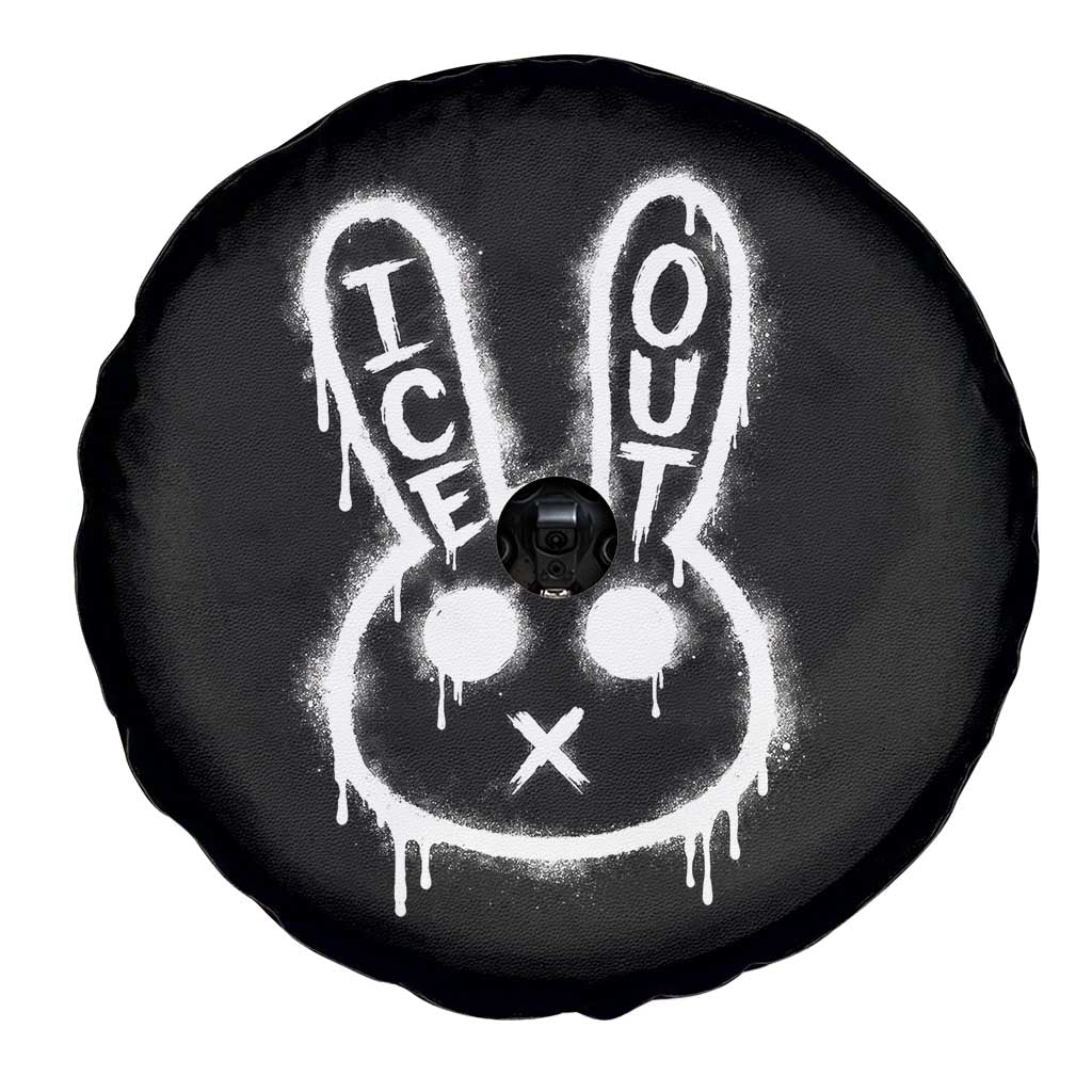 Cool Bunny Ice Out Spare Tire Cover Graffiti Style Rabbit FDT Anti Immigration Enforcement