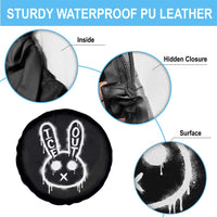 Cool Bunny Ice Out Spare Tire Cover Graffiti Style Rabbit FDT Anti Immigration Enforcement
