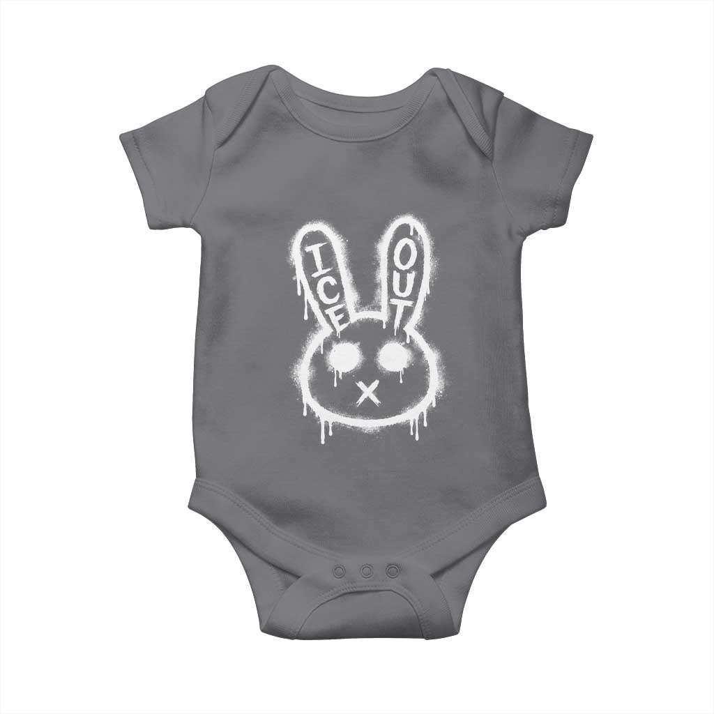 Cool Bunny Ice Out Baby Onesie Graffiti Style Rabbit FDT Anti Immigration Enforcement