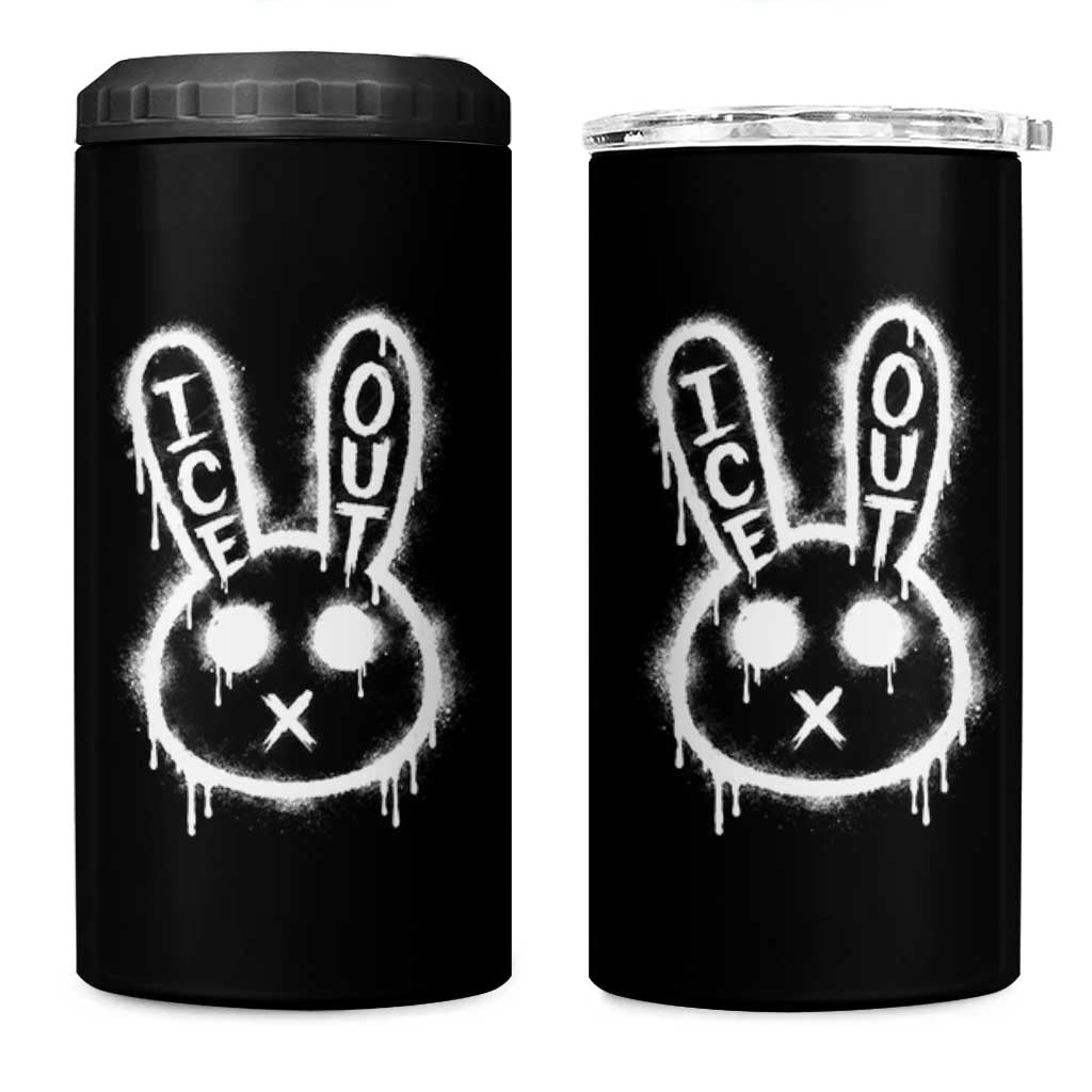 Cool Bunny Ice Out 4 in 1 Can Cooler Tumbler Graffiti Style Rabbit FDT Anti Immigration Enforcement