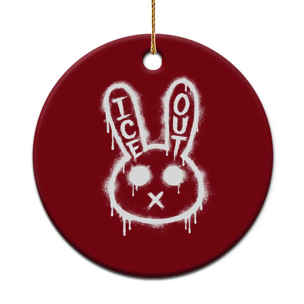 Cool Bunny Ice Out Ceramic Ornament Graffiti Style Rabbit FDT Anti Immigration Enforcement