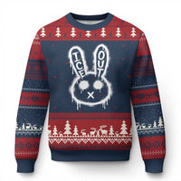 Cool Bunny Ice Out Ugly Christmas Sweater Graffiti Style Rabbit FDT Anti Immigration Enforcement