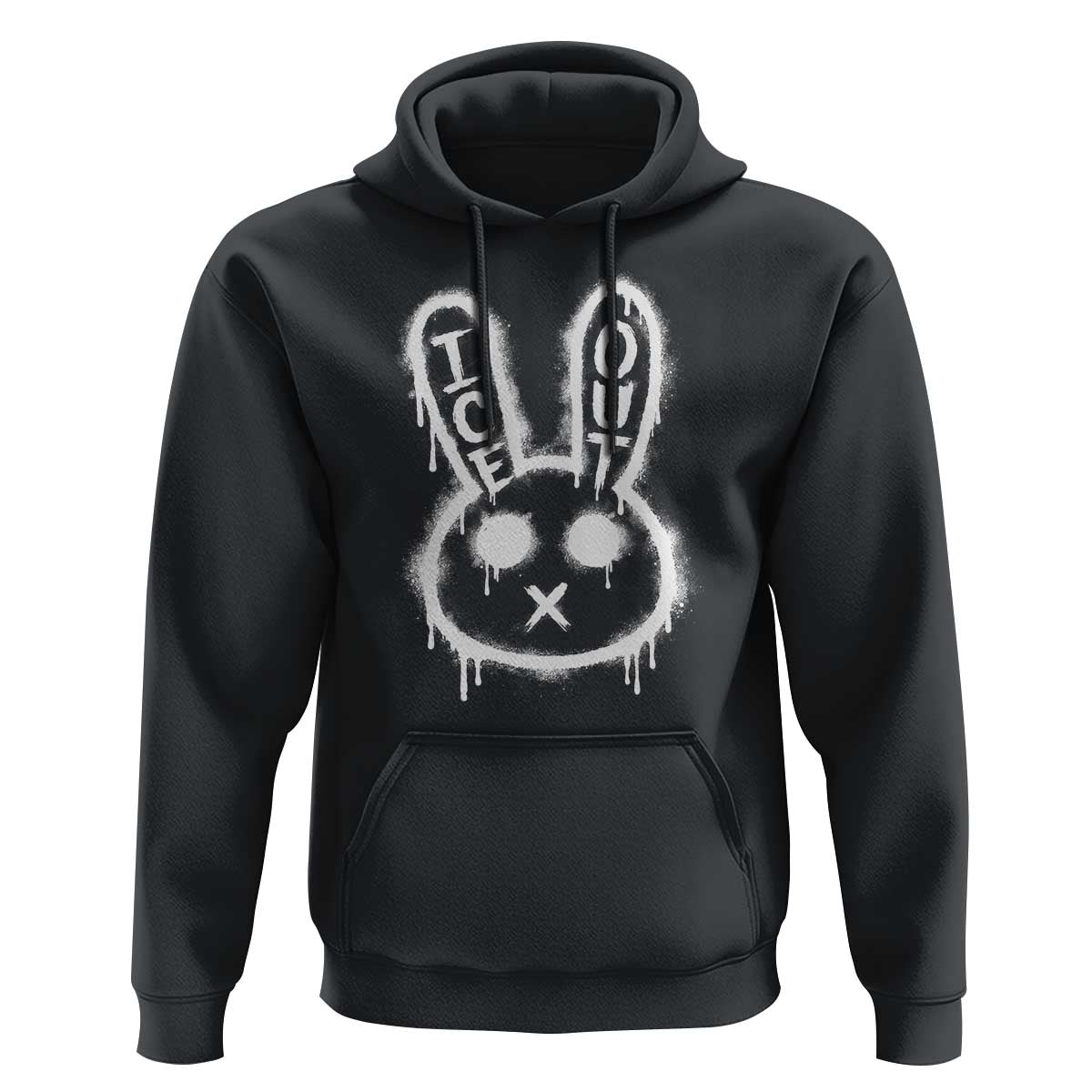 Cool Bunny Ice Out Hoodie Graffiti Style Rabbit FDT Anti Immigration Enforcement