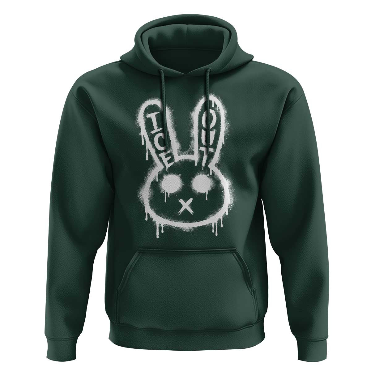 Cool Bunny Ice Out Hoodie Graffiti Style Rabbit FDT Anti Immigration Enforcement