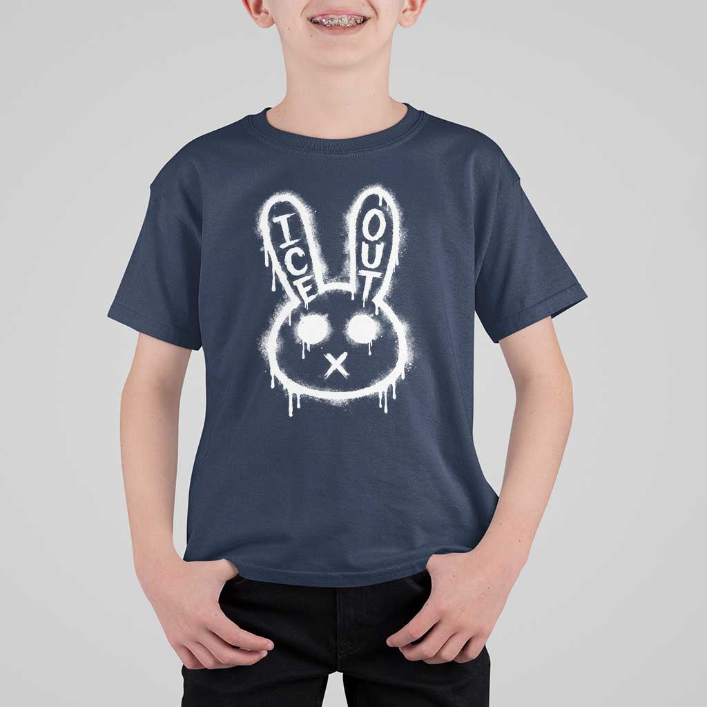 Cool Bunny Ice Out T Shirt For Kid Graffiti Style Rabbit FDT Anti Immigration Enforcement