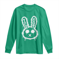 Cool Bunny Ice Out Long Sleeve Shirt Graffiti Style Rabbit FDT Anti Immigration Enforcement