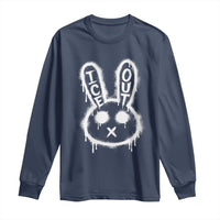 Cool Bunny Ice Out Long Sleeve Shirt Graffiti Style Rabbit FDT Anti Immigration Enforcement