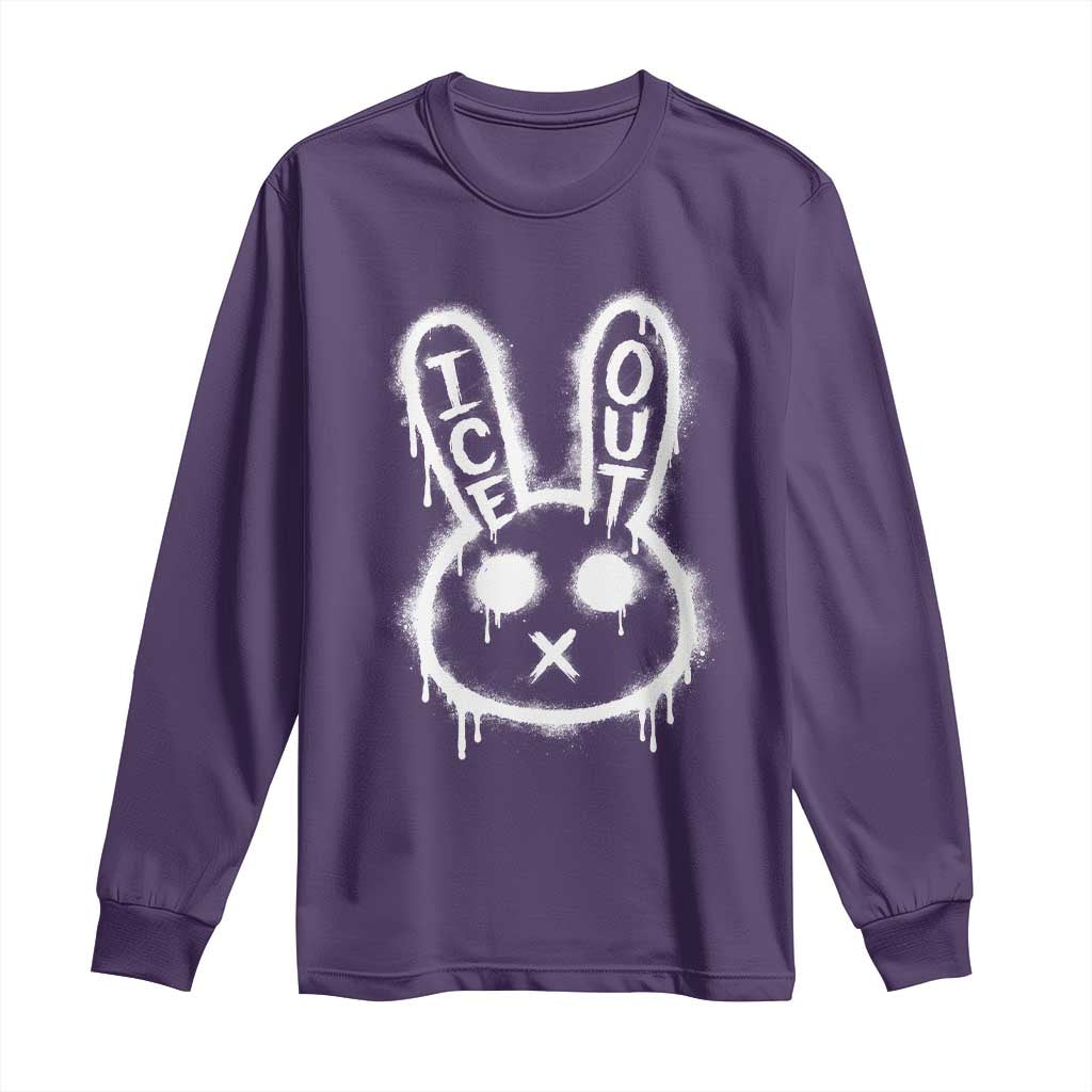 Cool Bunny Ice Out Long Sleeve Shirt Graffiti Style Rabbit FDT Anti Immigration Enforcement