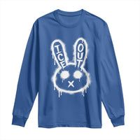 Cool Bunny Ice Out Long Sleeve Shirt Graffiti Style Rabbit FDT Anti Immigration Enforcement