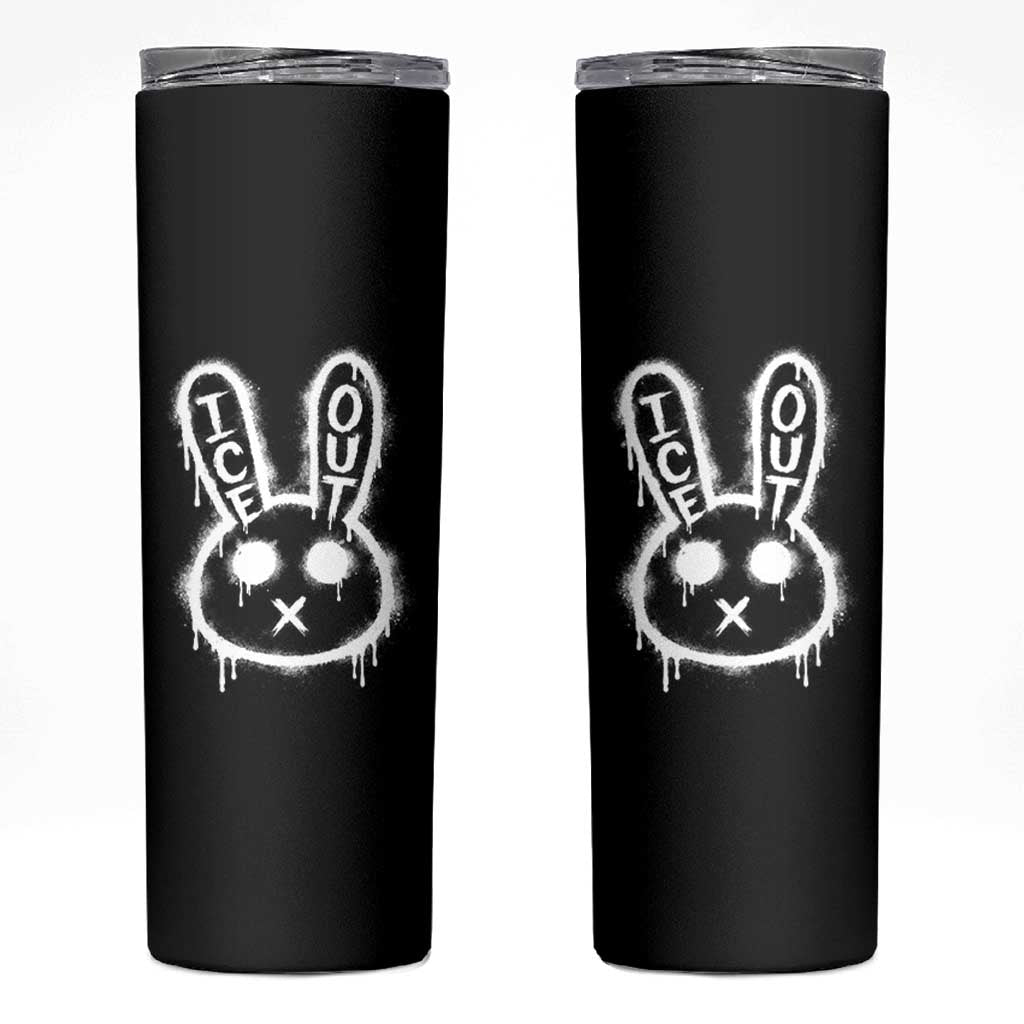 Cool Bunny Ice Out Skinny Tumbler Graffiti Style Rabbit FDT Anti Immigration Enforcement