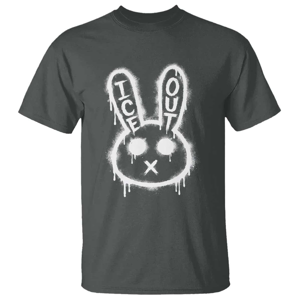 Cool Bunny Ice Out T Shirt Graffiti Style Rabbit FDT Anti Immigration Enforcement