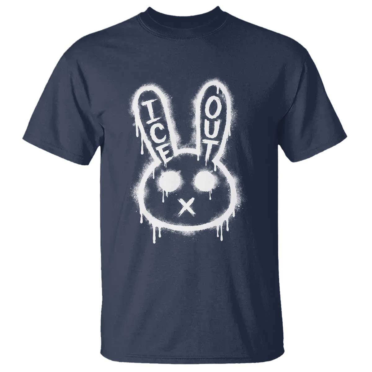 Cool Bunny Ice Out T Shirt Graffiti Style Rabbit FDT Anti Immigration Enforcement
