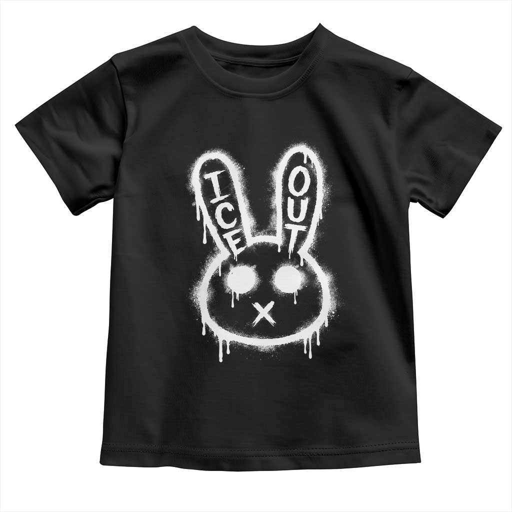 Cool Bunny Ice Out Toddler T Shirt Graffiti Style Rabbit FDT Anti Immigration Enforcement