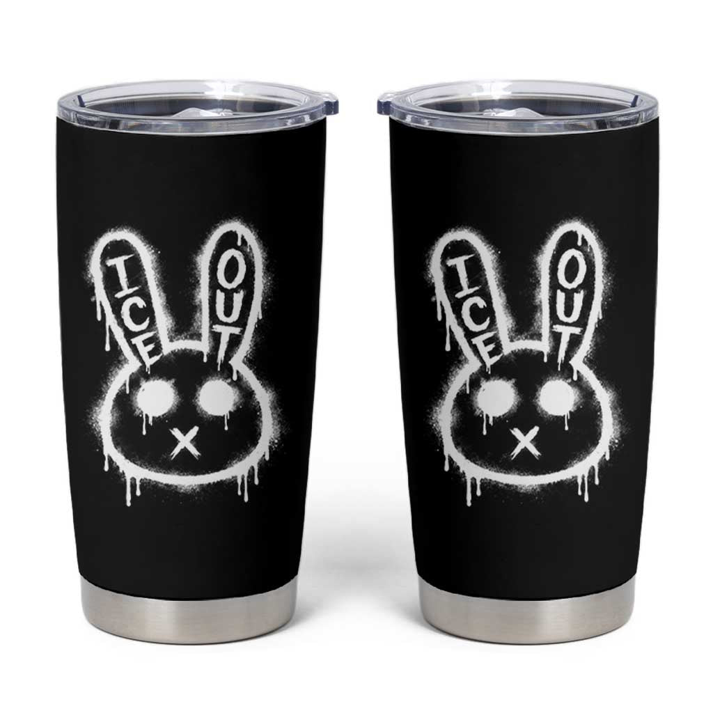 Cool Bunny Ice Out Tumbler Cup Graffiti Style Rabbit FDT Anti Immigration Enforcement